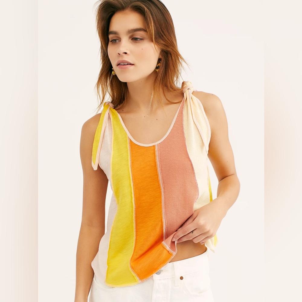We The Free patchwork adjustable crop tank XS